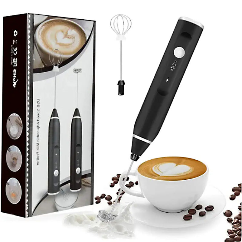 2-in-1 USB Rechargeable Milk Frother & Egg Beater – 3-Speed Handheld Electric Foam Maker