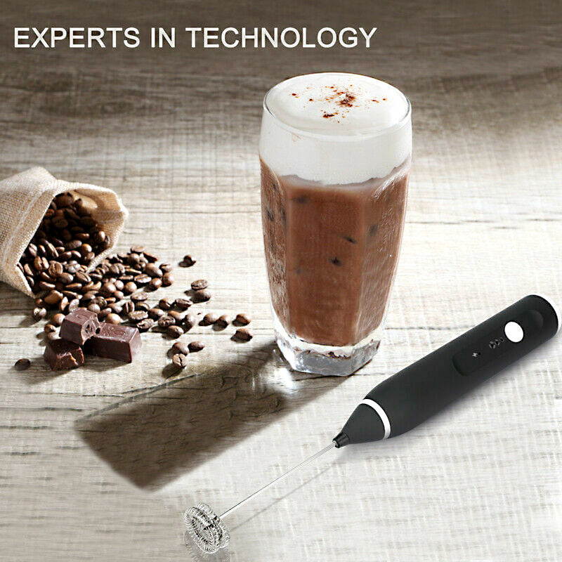 2-in-1 USB Rechargeable Milk Frother & Egg Beater – 3-Speed Handheld Electric Foam Maker